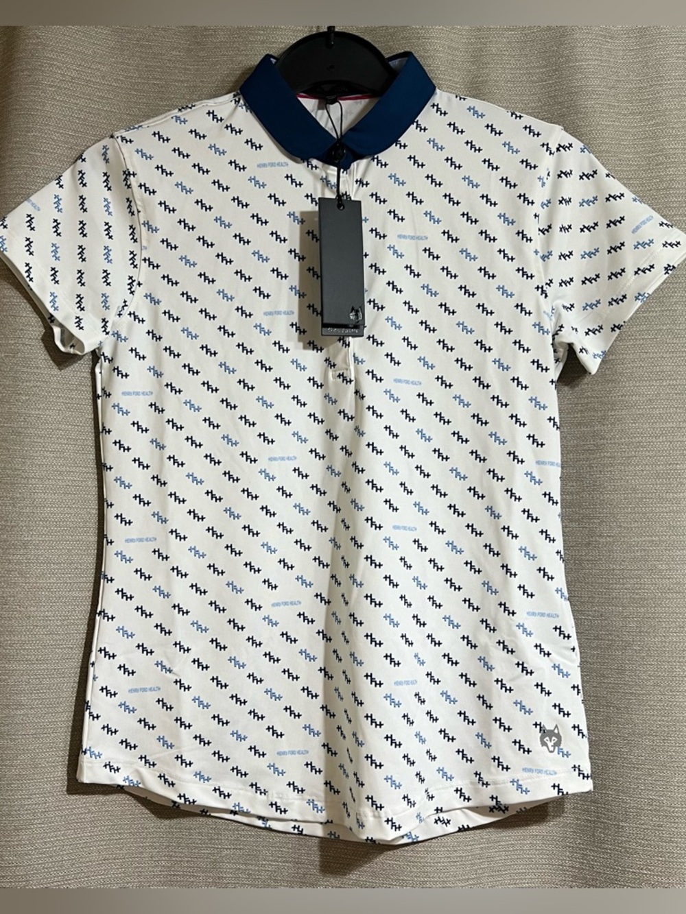 Greyson Clothiers Henry Ford Health‎ Ladies Polo Shirt White Blue Small Golfwear